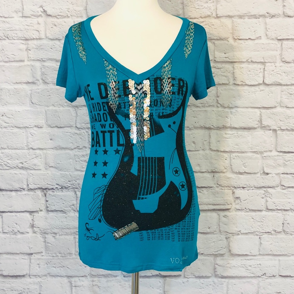 VO Jeans | Guitar Embellished Graphic Tee